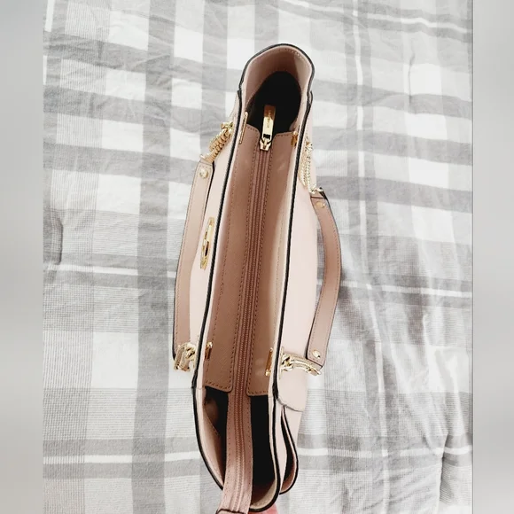 MICHAEL KORS Jet Set Travel Leather Ballet Blush LG Chain Shoulder Tote Bag - Picture 7 of 9